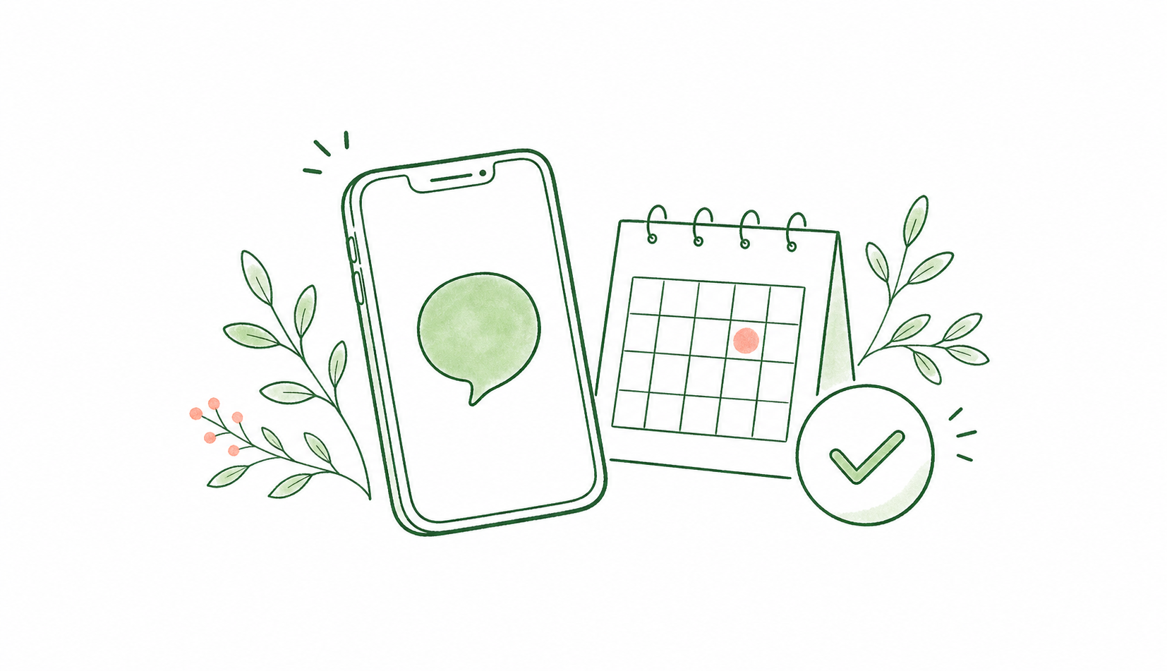 スマートフォンでLINE予約を完了するイメージ